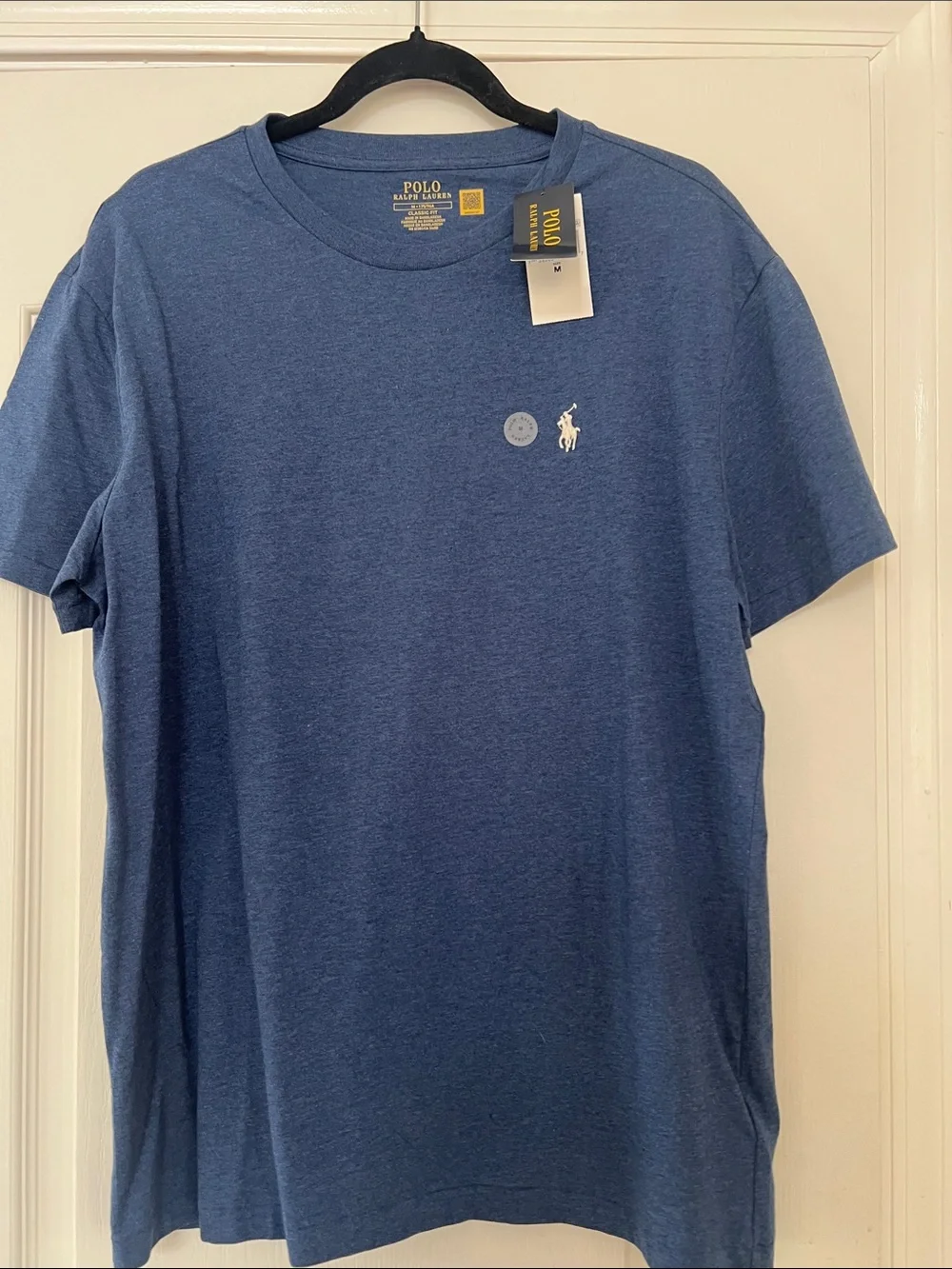 Polo by Ralph Lauren Men’s Navy Heather Short Sleeve Crew Tee with Pony Logo